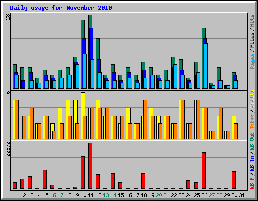 Daily usage for November 2010