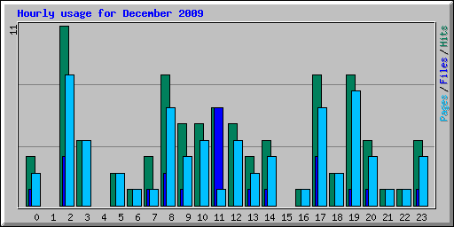 Hourly usage for December 2009