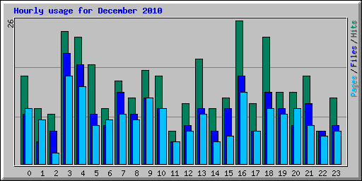 Hourly usage for December 2010