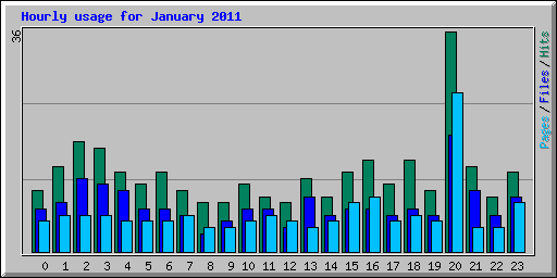 Hourly usage for January 2011