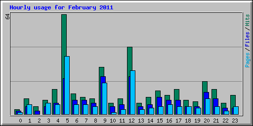 Hourly usage for February 2011