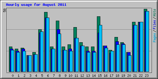 Hourly usage for August 2011