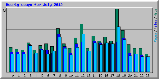 Hourly usage for July 2012